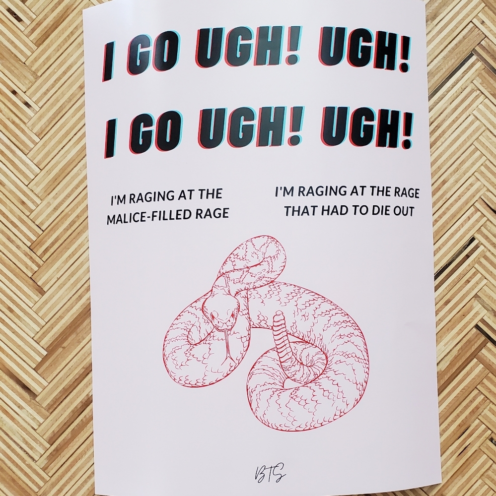 BTS UGH lyrics art print
